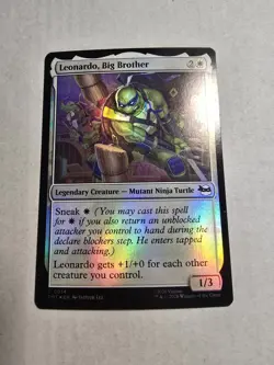 NM Foil Leonardo, Big Brother, MTG, TMNT, Magic the Gathering, 14 - Image 1
