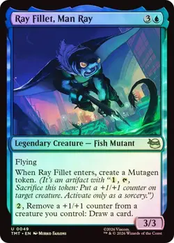 NM Foil Ray Fillet, Man Ray, MTG, TMNT, Magic the Gathering, 49 - Image 1