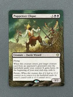 Puppeteer Clique MTG Lorwyn Eclipsed Commander Hand Painted Extended Altered Art - Image 1