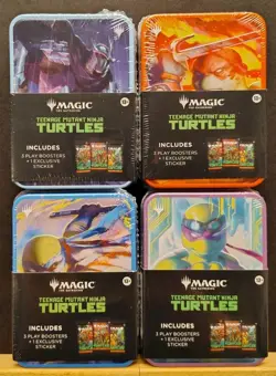 Magic The Gathering Teenage Mutant Ninja Turtles Tins Set Of 4 ** NEW ** - Image 1