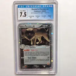 CGC 7.5 Rocket’s Persian ex 116/115 Holo EX Unseen Forces Pokemon 2005 - Image 1