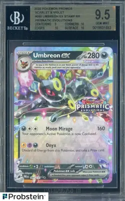 2025 Pokemon PRE EN Promo Stamped #060 Umbreon EX BGS 9.5 GEM MINT - Image 1
