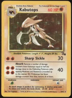 BR | Pokemon TCG 1999 Fossil | Kabutops #9 HOLO | LP+ Clean! - Image 1