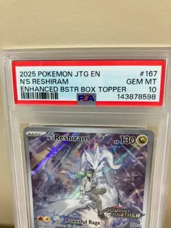 Pokemon N's Reshiram 167/159 Journey Together Stamped Box Topper PSA 10 - Image 3