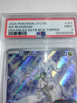 PSA 9 N's Reshiram 167/159 Journey Together Stamped Promo Box Topper Pokemon NM - Image 2