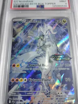 PSA 9 N's Reshiram 167/159 Journey Together Stamped Promo Box Topper Pokemon NM - Image 3
