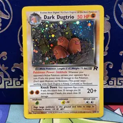 Dark Dugtrio 6/82 Holo Rare Team Rocket Pokemon Card LP - Image 1