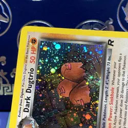 Dark Dugtrio 6/82 Holo Rare Team Rocket Pokemon Card LP - Image 3