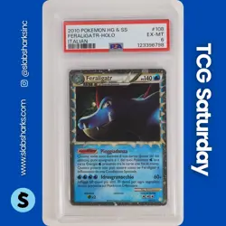2010 POKEMON HEARTGOLD & SOULSILVER ITALIAN #108/123 FERALIGATR PRIME PSA 6 - Image 1