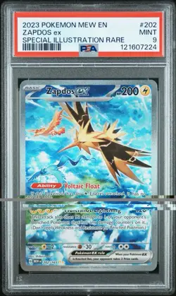2023 POKEMON MEW EN-151 SPECIAL ILLUSTRATION RARE #202 ZAPDOS EX PSA Mint 9 - Image 1