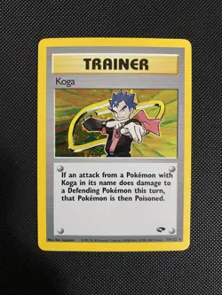 Pokemon TCG Koga Gym Challenge Trainer Holo Card 19/132 NM - Image 1