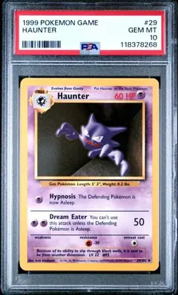 1999 POKEMON GAME #29 HAUNTER PSA 10 GEM BASE SET UNLIMITED - Image 1