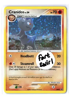 Cranidos W FART SWIRL #DP07 Holo Black Star Promo Diamond & Pearl Pokemon TCG NM - Image 1