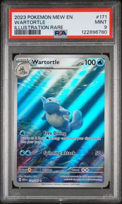 2023 POKEMON MEW EN-151 ILLUSTRATION RARE #171 WARTORTLE PSA 9 - Image 1