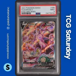 2021 POKEMON SWORD & SHIELD EVOLVING SKIES #180/203 ESPEON V ALT ART PSA 9 - Image 1