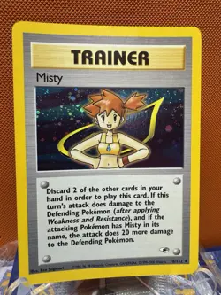 Misty 018/132 Gym Heroes Holo Unlimited Swirl Pokemon Vintage WotC - Image 1
