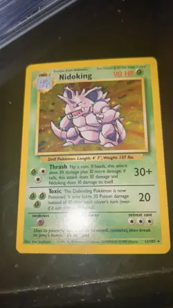 Pokemon Vintage Holo Nidoking Base Set 11/102 WotC 1999 - Image 1
