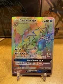 Pokemon TCG GYRADOS 2017 Crimson Invasions GX Secret Rare Rainbow 112/111 - Image 1