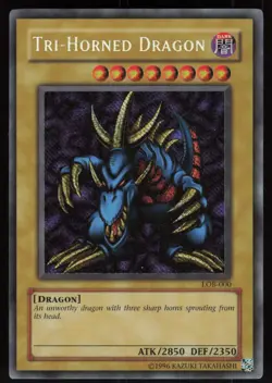 Tri-Horned Dragon (LOB-000) LOB-000 Secret Rare Reverse Foil Error Yu-Gi-Oh - Image 1