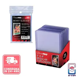 25 Toploader + 100 Sleeves Ultra PRO - Consegna 24/48H Pokemon One Piece - Image 1