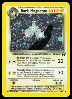 Dark Magneton 11/82 Holo Rare Team Rocket Pokemon Card - Image 1