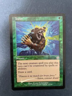 MTG FOIL TORMENT INSIST MAGIC THE GATHERING GREEN RARE SORCERY ENGLISH CARD - Image 1