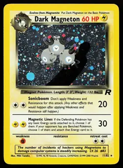 Dark Magneton 11/82 Holo Rare Team Rocket Pokemon Card - Image 1