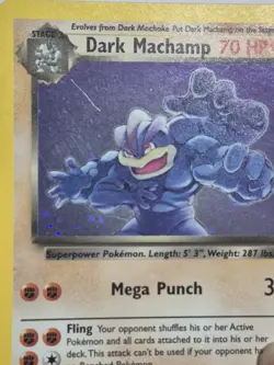 Vintage Pokemon TCG Team Rocket Dark Machamp Holo Card - Image 3