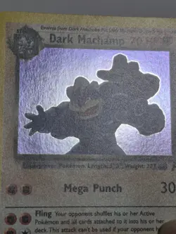 Vintage Pokemon TCG Team Rocket Dark Machamp Holo Card - Image 4