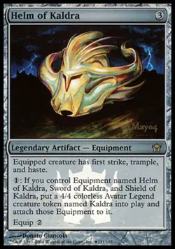 1x Helm of Kaldra - Foil - Prerelease Promo - Pre-Release Promos - Moderately Pl - Image 1