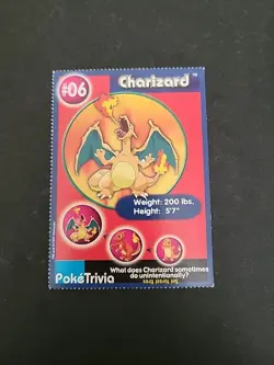 LP Charizard #6 Pokemon Burger King 1999 PokeTrivia Movie Card Perforated - Image 1