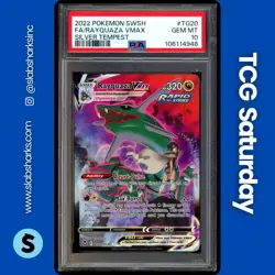 2022 POKEMON SW&SH SILVER TEMPEST RAYQUAZA VMAX TRAINER GALLERY HR HOLO PSA 10 - Image 1