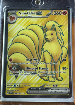2023 Pokemon NINETALES Ex Full Art Holo Scarlet & Violet 151 #186/165 NEAR MINT! - Image 3