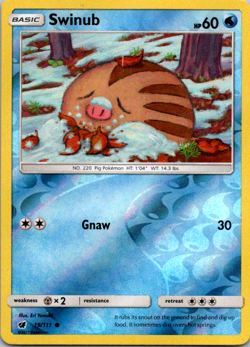 Swinub 19/111 SM - Crimson Invasion Pokemon TCG LP-NM - Image 1