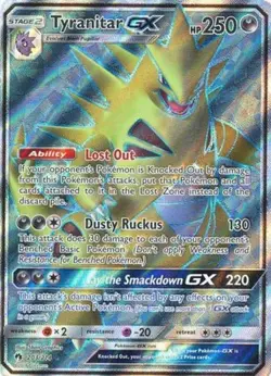 NM-Mint Tyranitar GX - 203/214 - Full Art Ultra Rare Pokemon Lost Thunder - Image 1