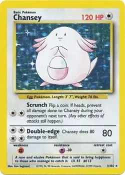 Damaged Chansey - 3/102 - Holo Rare - Unlimited Edition Pokemon Base Set - Image 1