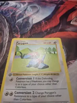 Pokemon TCG Porygon 1st Edition Shadowless Base Set 39/102 MP/HP - Image 3