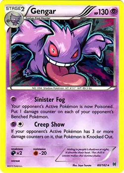 Gengar - 60/162 - Holo Rare PL/MP, English Pokemon BREAKThrough - Image 1