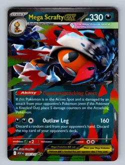 Mega Scrafty ex 135/217 Double Rare ME: Ascended Heroes NM Pokemon TCG - Image 1