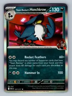Team Rocket's Honchkrow 127/217 Rare ME: Ascended Heroes NM Pokemon TCG - Image 1