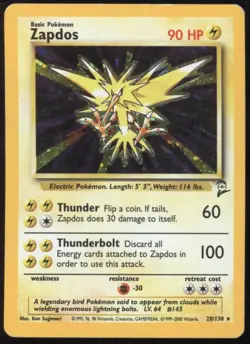 BR | Pokemon TCG 2000 Base Set 2 | Zapdos #20 HOLO | MP- HP - Image 1