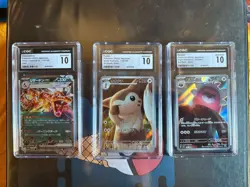 CGC 10 GEM MINT Pokemon Graded Slab Lot Of 3 Charizard Bewear Furret AR RR Holo - Image 1