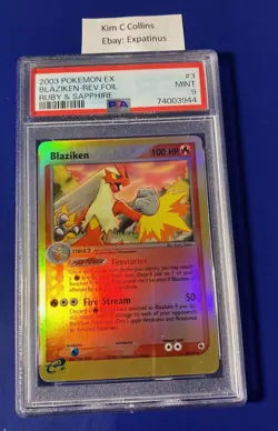 Pokemon Ruby & Sapphire Blaziken Reverse Holo #3 2003 PSA 9 MINT - Image 1