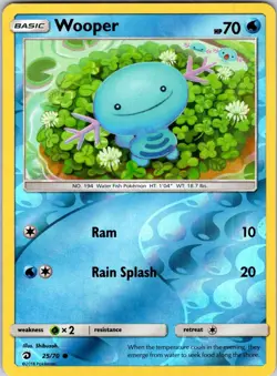 Wooper 25/70 Dragon Majesty Pokemon NM/LP Reverse Holo - Image 1
