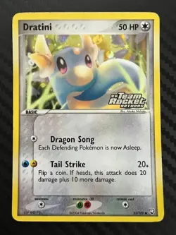 Pokemon TCG Dratini 53/109 Team Rocket Returns Reverse Holo MP - Image 1