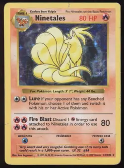 BR | (B) Pokemon TCG 1999 Base Set | Ninetales #12 HOLO | MP- HP - Image 1