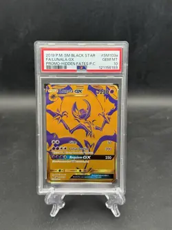 2019 POKEMON SM BLACK STAR PROMO #SM103A FULL ART/LUNALA GX PSA 10 - Image 1