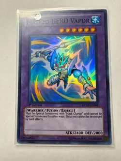 YUGIOH Masked Hero Vapor Super Rare 1st Edition GENF-EN095 - Image 1