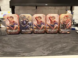 NEW SEALED - One Piece TCG, Vol.2 Tin pack (TS-02, OP13), 5 tins! - Image 1