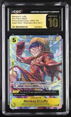 CGC 10 Pristine - Monkey D. Luffy OP07-109 Illustration Box 3 Promo One Piece B - Image 1